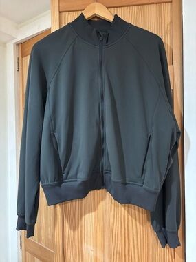 Lululemon Dark Green Full-Zip Bomber Jacket